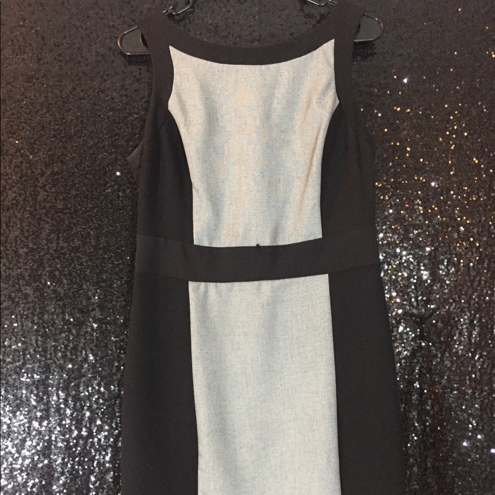 Gray and black sheath dress